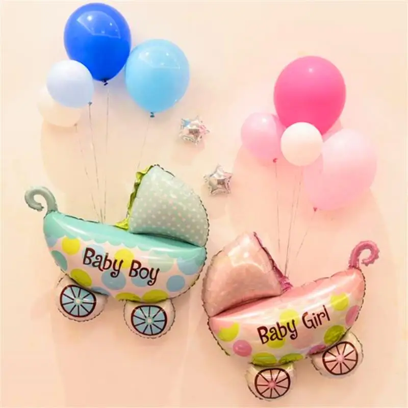 1PC Baby Stroller Foil Balloons Baby Shower Baby Carriage Boy Girl Baby Balloon Inflatable Toys Children Birthday Party Decor