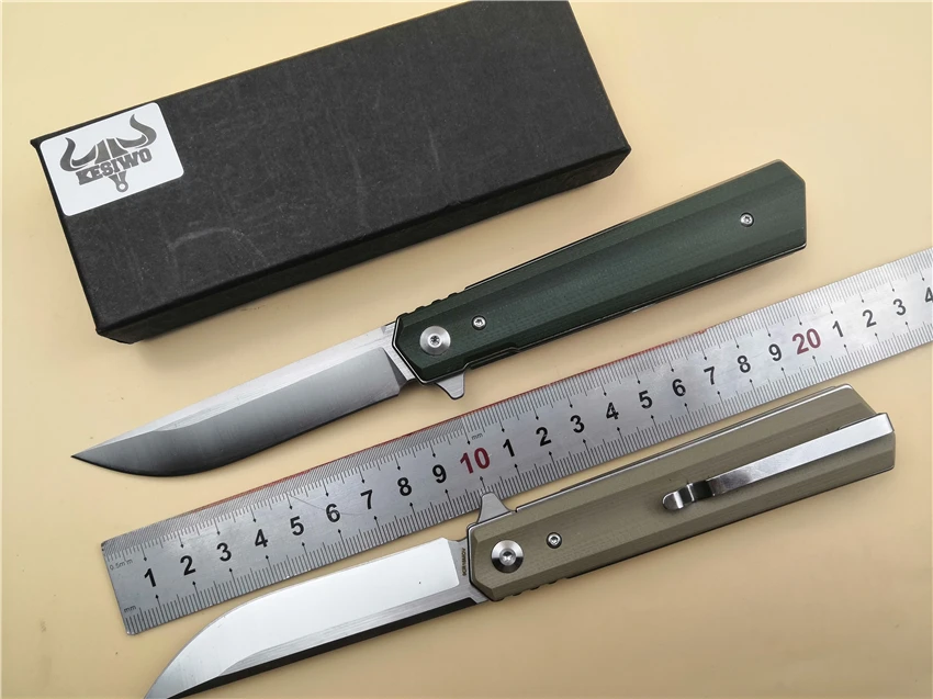 

KESIWO new Folding Knife G10 handle 9cr18mov blade Outdoor camping hunting pocket knife Folding tactical survival knives