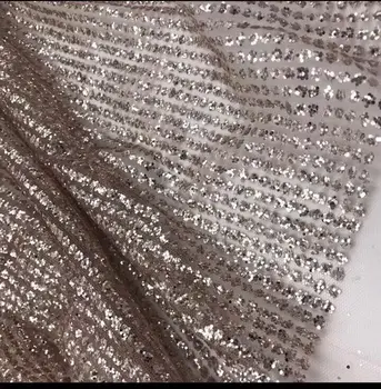 

5 Yards/lot CiCi-81142 glitter style French Tulle Net fancy african glued glitter lace fabric For party Dress