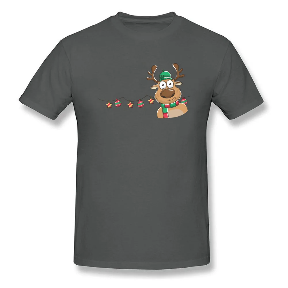 Мужская красная футболка с принтом рождественского оленя на заказ, Милые новогодние футболки на удачу, семейная Толстовка в подарок с коротким рукавом