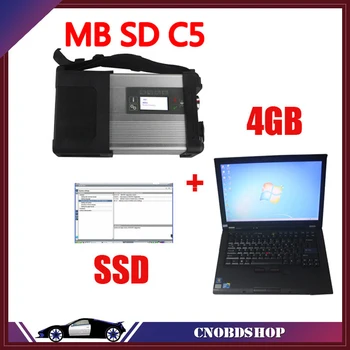 

V2019.07 MB SD Connect C5 Star Diagnosis with 240GB SSD Software Plus Lenovo T410 4GB Second Hand Laptop With DTS Monaco & Vedia