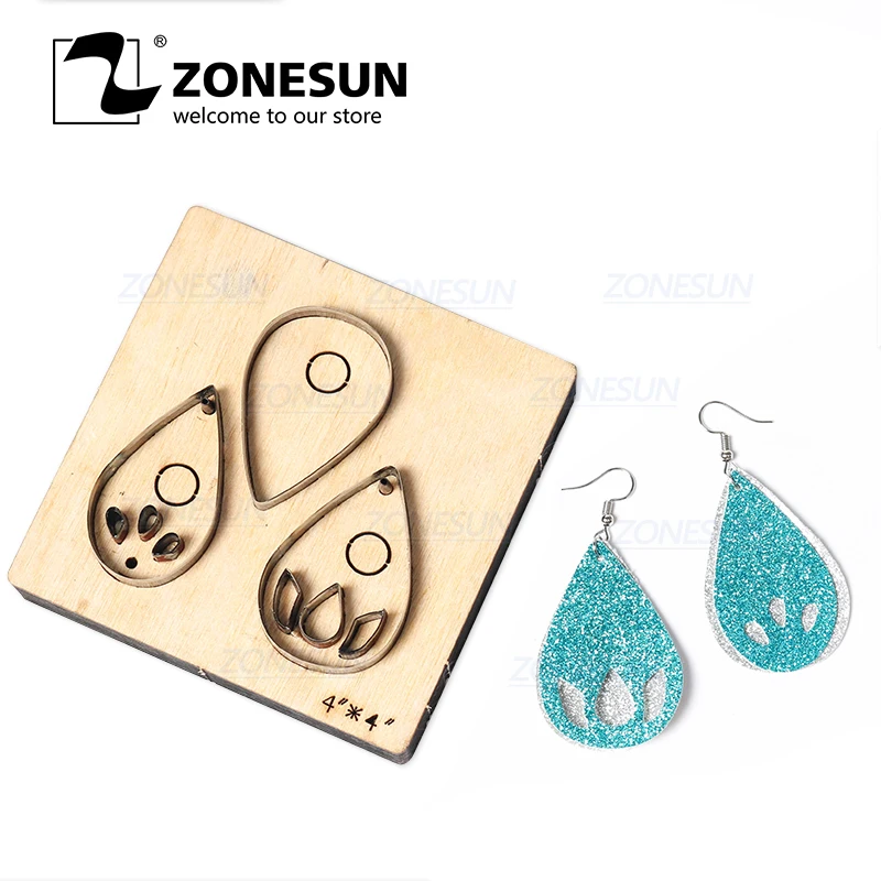 ZONESUN T11 Custom Cut Out Leather Earring Cutting Die Steel Rule Die Leather Tools For Die Cutting Machine Press
