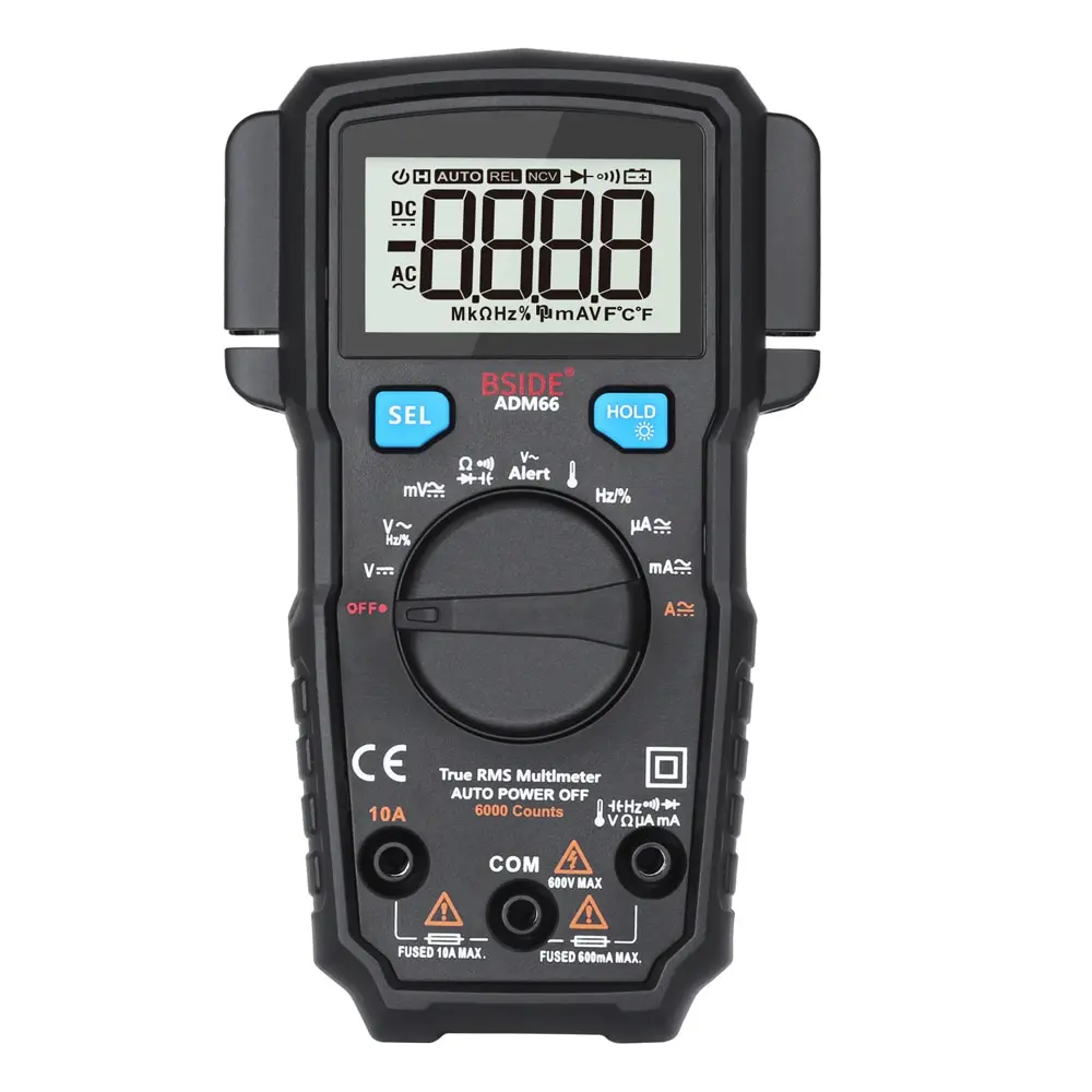 

KKMOON ADM66 True RMS Digital Multimeter Auto Range TRMS Mini 6000 DMM Dual Slot Capacitance ohm Hz Temp NCV Diode Pocket Tester