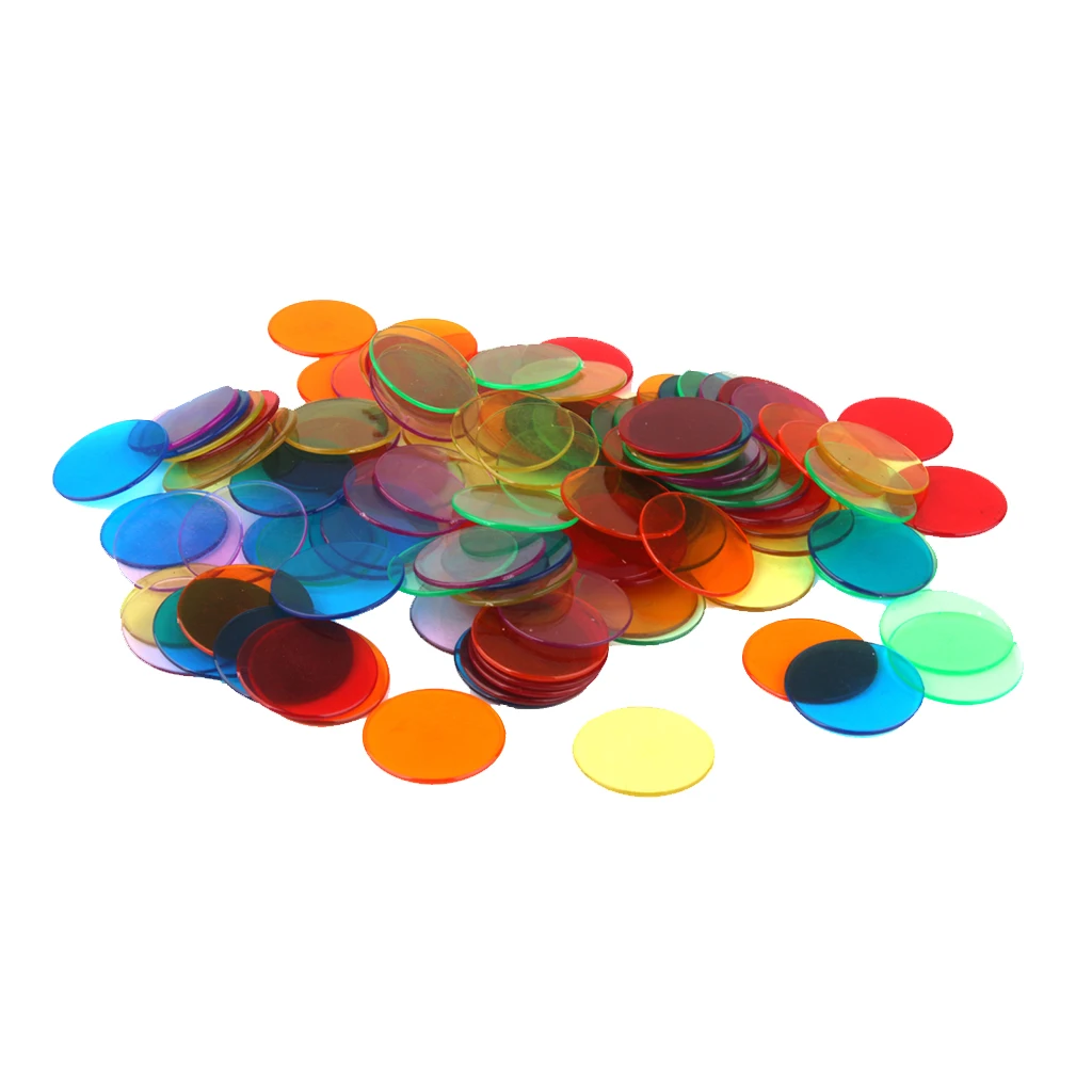 120pcs 3cm Plastic PRO Count Bingo Chips Markers for Bingo Game Cards Carnival Bingo Games 6 Colors