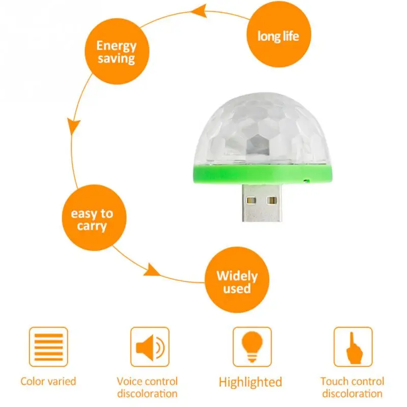 USB мини светодиодный ночник, цвет изменяется звуком музыки, волшебный светильник s светодиодный светильник RGB лампа для украшения вечеринок