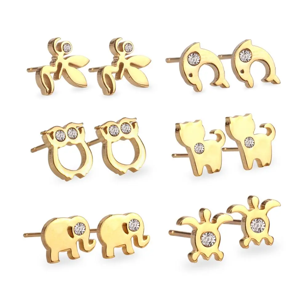 Серьги нержавеющей стали 6Pairs / Box для женщин Ювелирные изделия способа