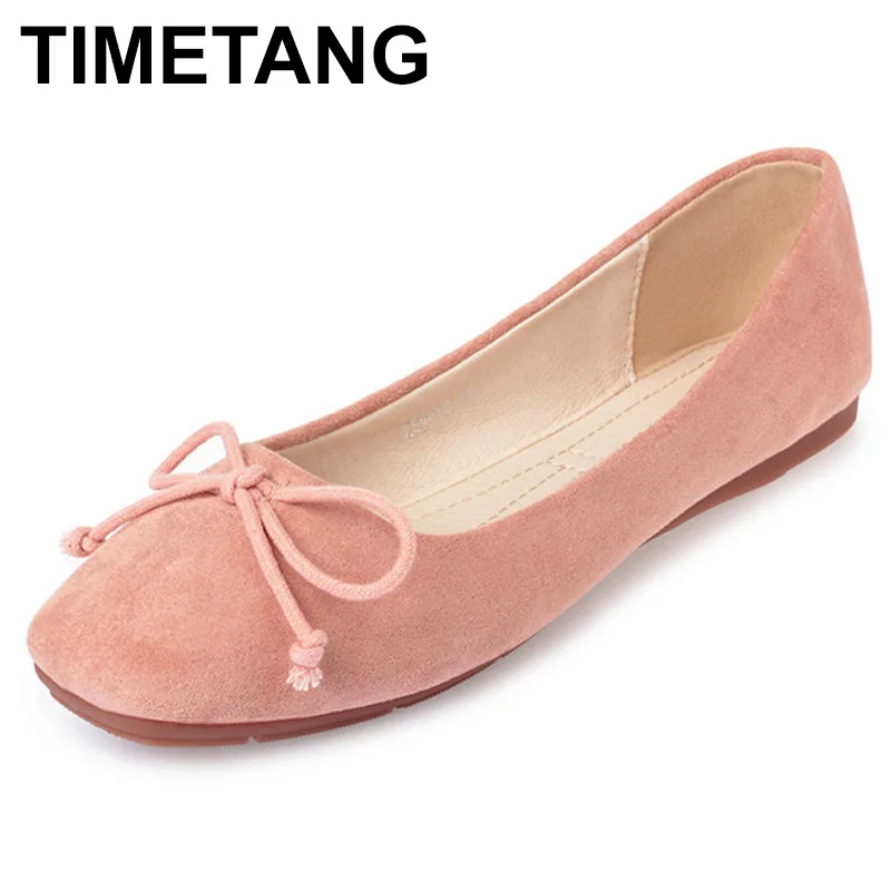 

TIMETANGfashion Lady soft sole Flats casualShoes for drive pregnant woman boatshoes Women Springsummer Shoes square toe shoeE600