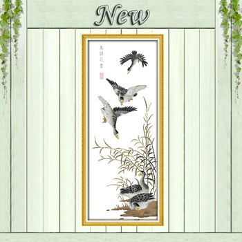 

Birds and flowers paintings home Decor Counted Print on canvas DMC 11CT 14CT Cross Stitch kits Needlework Sets embroidery animal