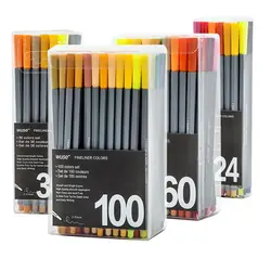Тонкий лайнер ручки Набор Эскиз маркер Colores рисунок манга школьные товары для рукоделия fineliner цветной 0,4 мм книги по искусству маркер