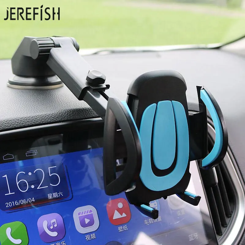 JEREFISH Car Phone Holder Smartphone Accessories Mount Stand Soporte Celular Para Auto Dashboard Suction Cup Windshield Glass JEREFISH Car Phone Holder Smartphone Accessories Mount Stand Soporte Celular Para Auto Dashboard Suction Cup Windshield Glass