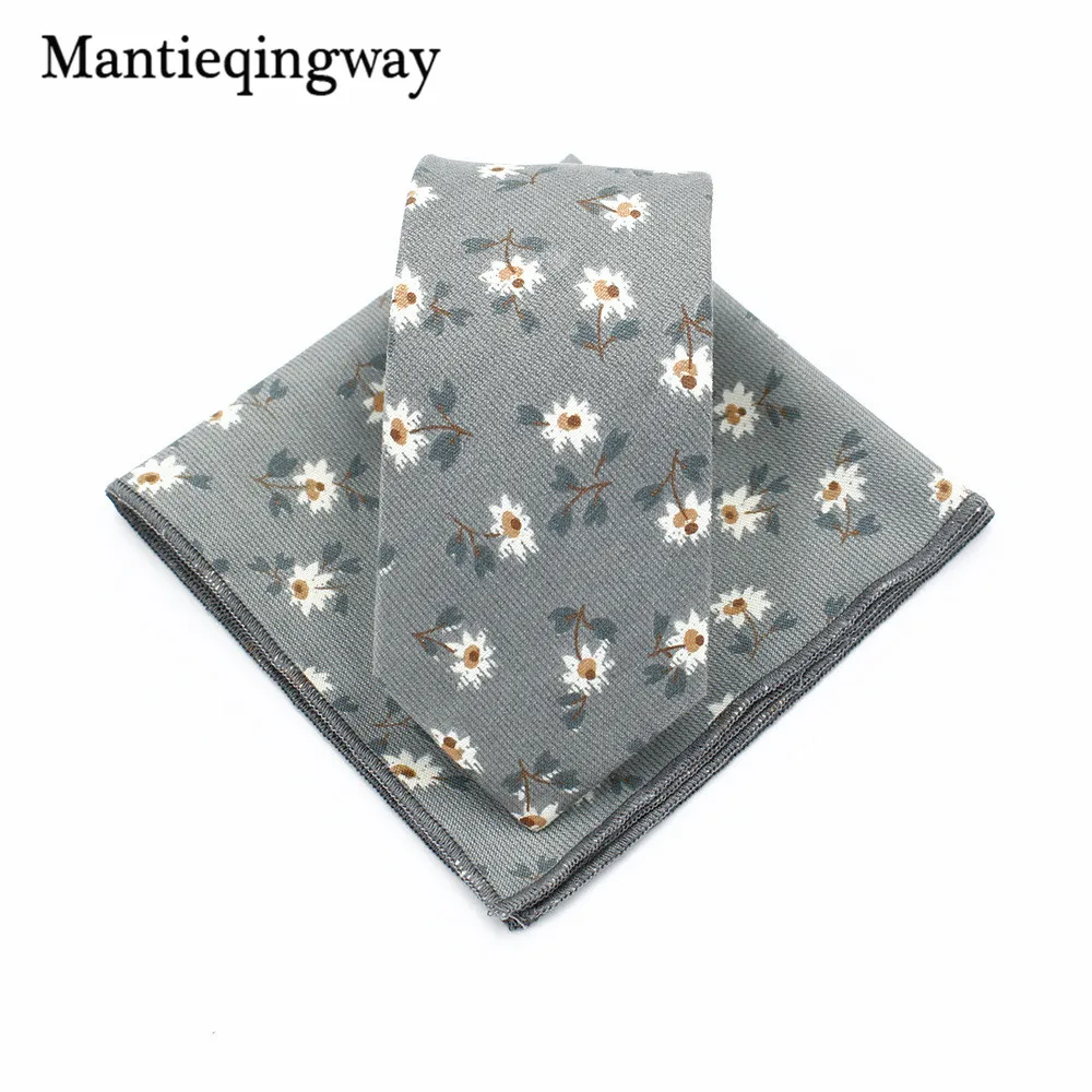 

Mantieqingway New Design Slim Tie Set for Men Skinny Tie Handkerchief Necktie Man Corbatas Pocket Square Wedding Tie