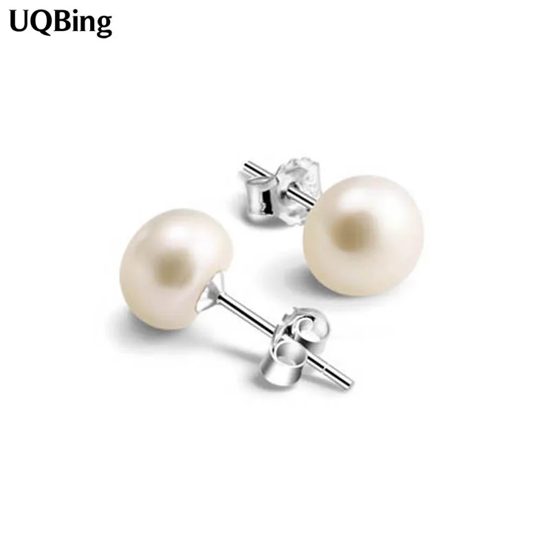 

Free Shipping Fashion Plata 925 Sterling Silver Pearl Stud Earrings Jewelry Pendientes de Plata Brincos