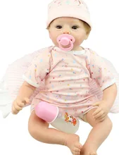 22inch Silicone Lifelike Reborn Baby Alive Doll Girl with Milk Tooth Handmade Realistic Gift Toys Women Collects