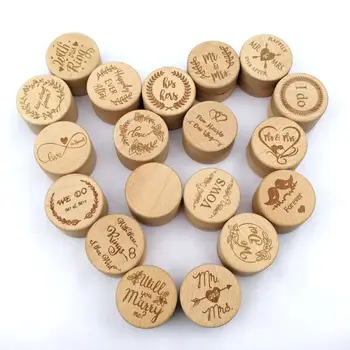 

Personalized Rustic Wedding Wooden Ring Box Jewelry Trinket Storage Container Holder Custom Mr And Mrs Rings Bearer