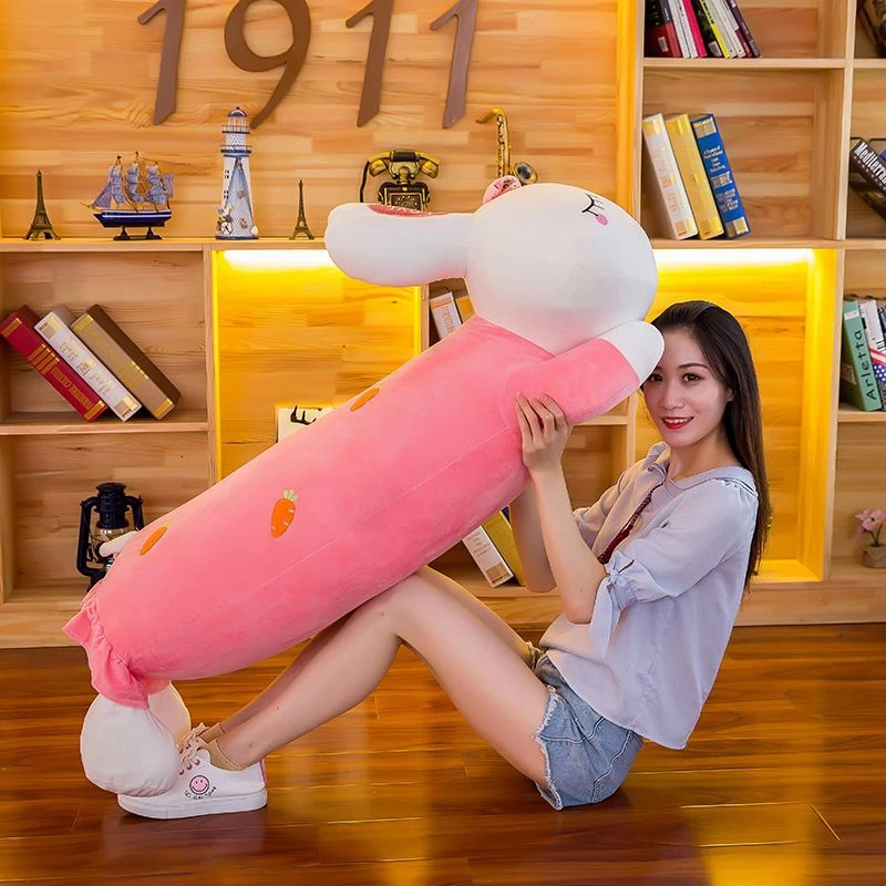 Dorimytrader Pop Cuddly Soft Cartoon Lying Bunny Plush Toy Large Stuffed Anime Rabbit Doll Pillow Gift for Girls Lover Present 130cm DY61999 (20)