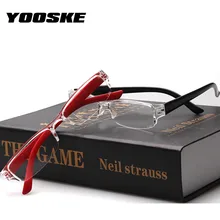 YOOSKE ультра-светильник, очки для чтения, Для женщин Полу-оправы для очков, Для мужчин Резина покрытая цельной полиуретановой кожей линзы очки диоптрий 1,0 1,5 2,0 2,5 3,0