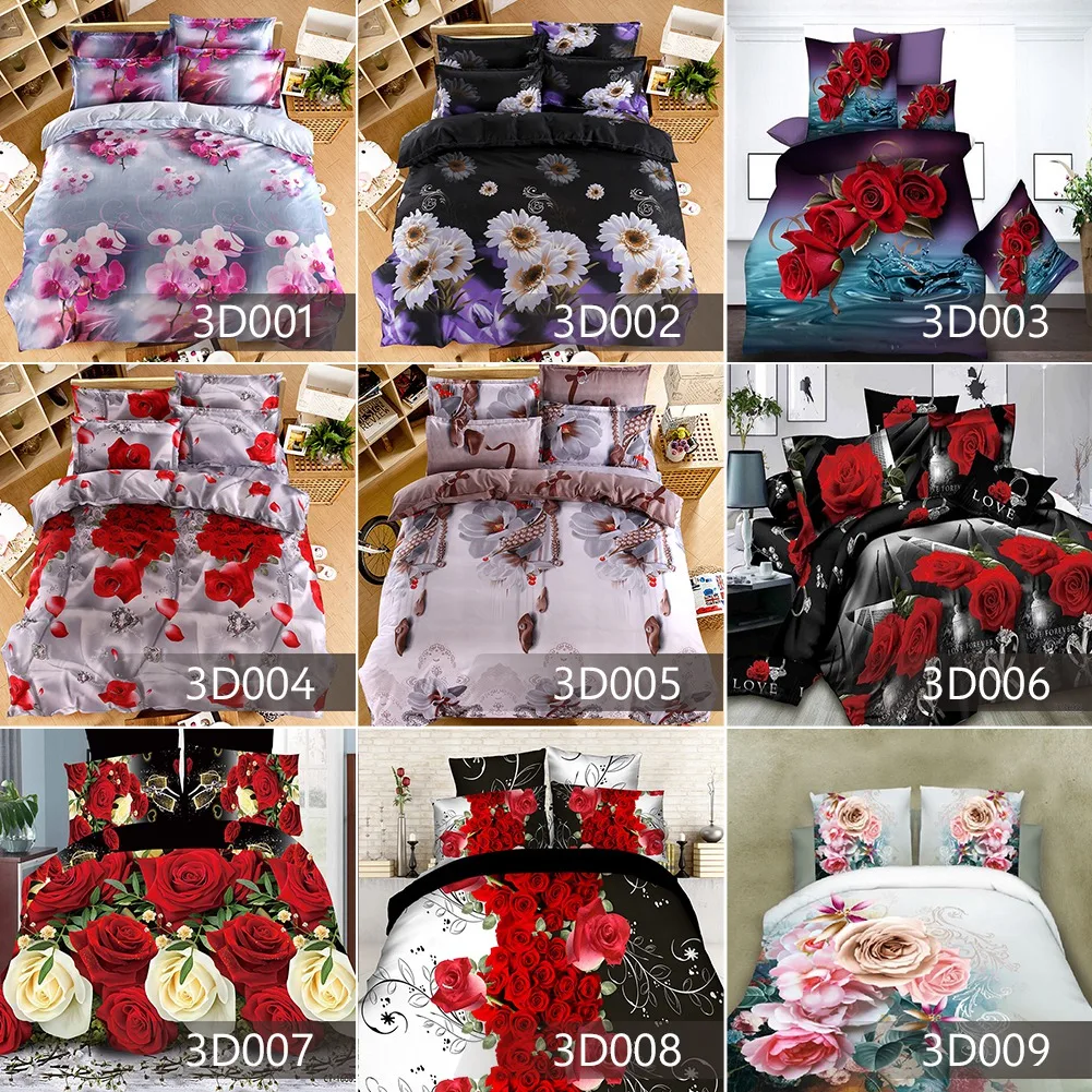 

Queen 200X230 3D Bedding Sets Universe Outer Space Themed Bed Linen Duvet Cover Flat Sheet 3pcs Single Double Size