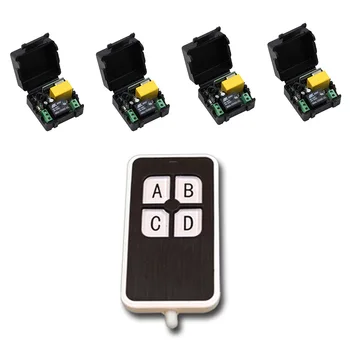 

2017 New AC 220 V1 CH Wireless Remote Control Switch 4*Receiver +1 * Transmitter for Curtain Roll Door/Alarm