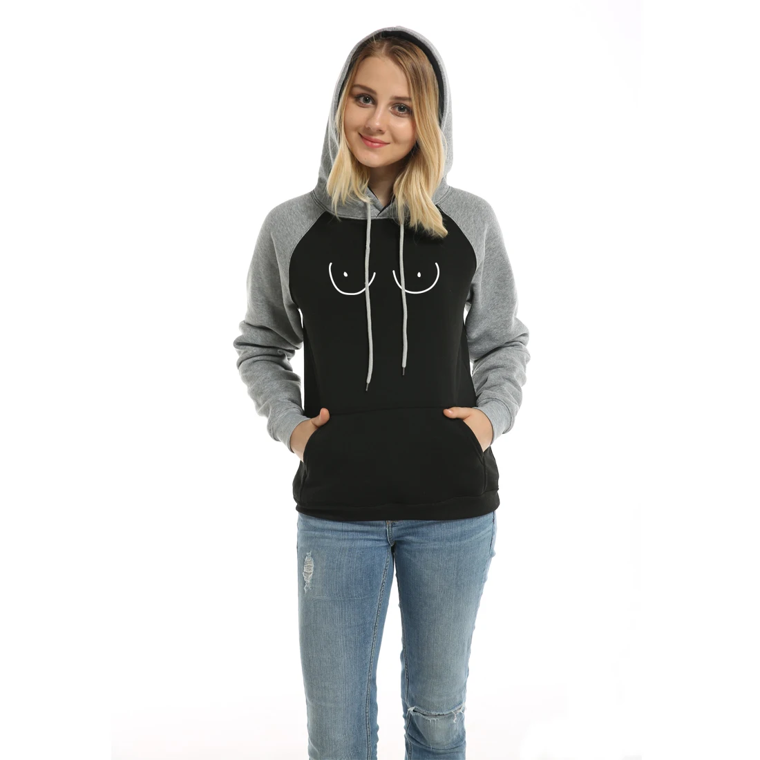 2017 New Arrival Hoody Sweatshirt Novelty Print Funny TITTIES BOOBS BOOBIES Streetwear Harajuku 