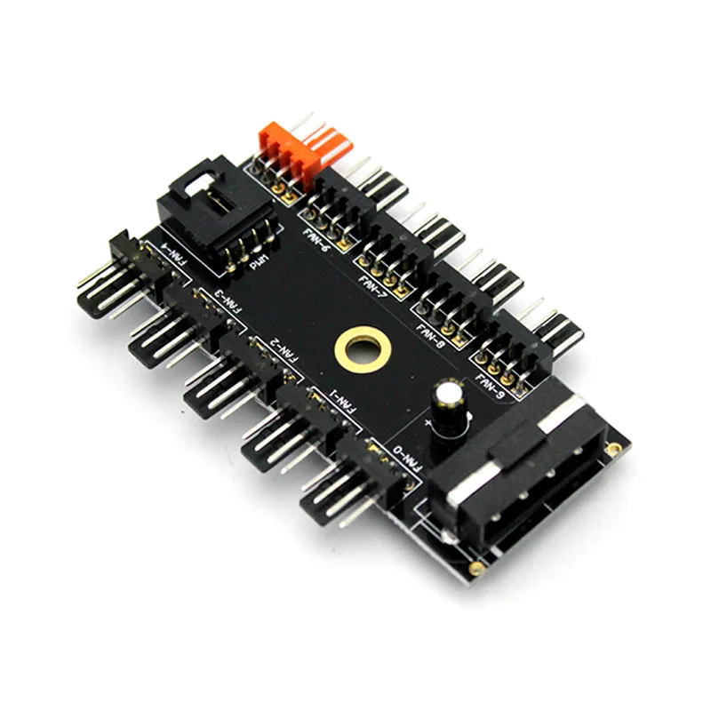 NEW Black PC 1 to 10 4Pin Molex Cooler Cooling Fan Hub Splitter Cable PWM 12V 4Pin Power Supply Adapter For BTC Antminer Mining