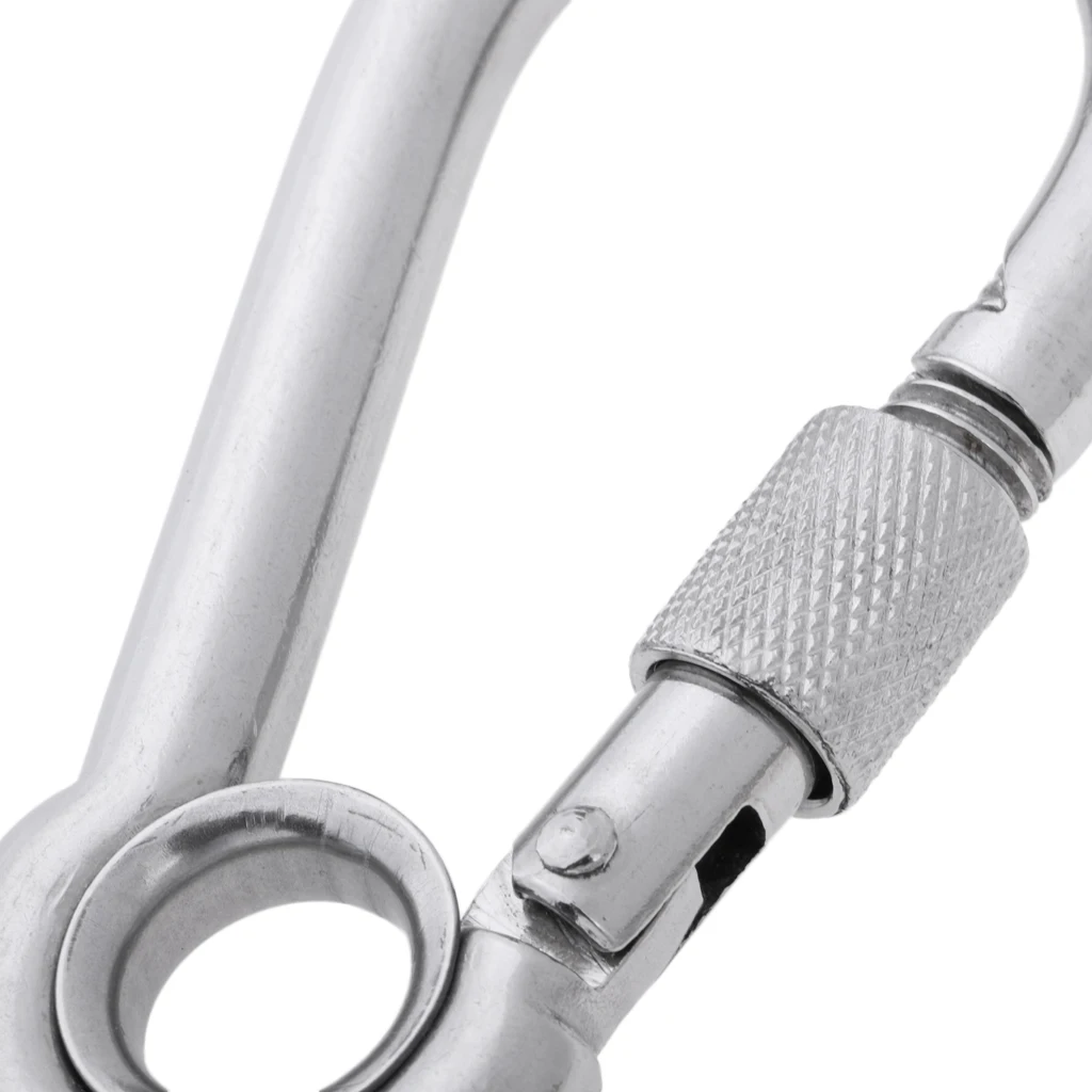 Outdoor Sports Safety Carabiner Clip Snap Hook Spring Loaded Stainless Steel Eyelet Camping Hiking Hardware Small Tools
