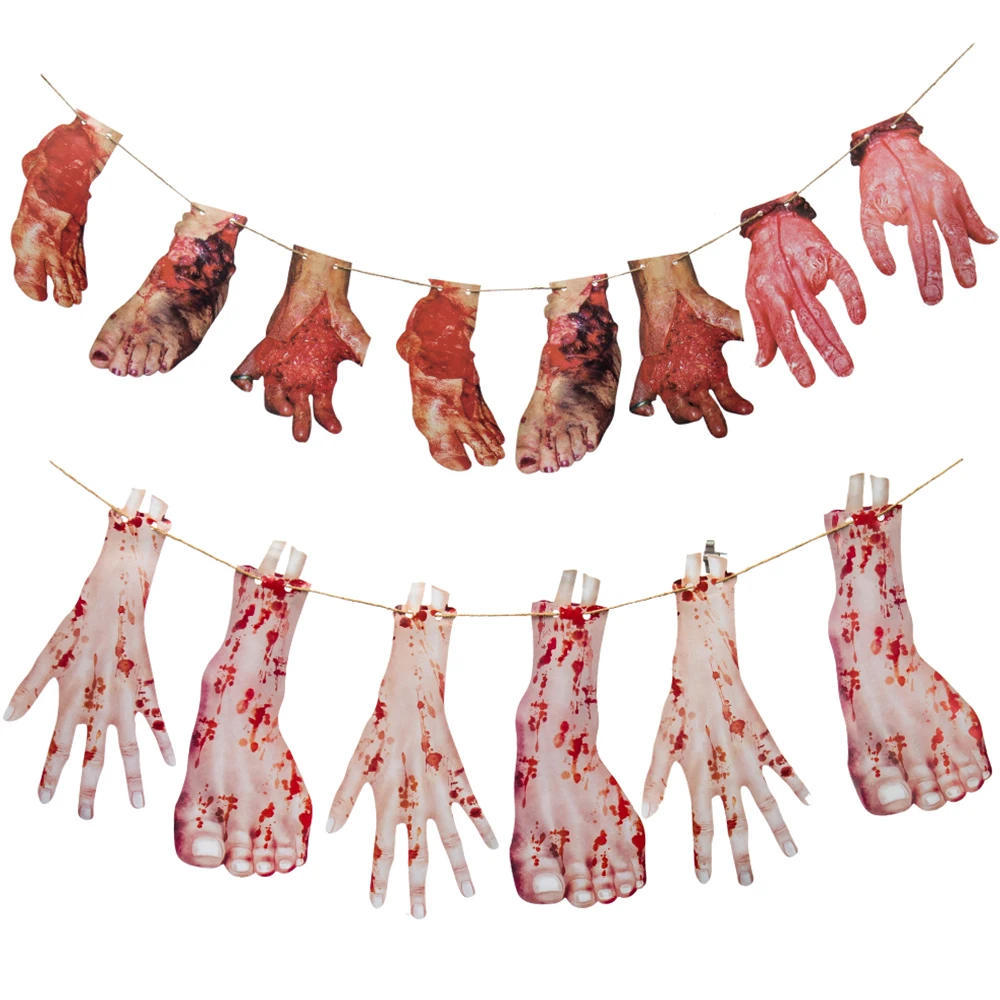 hot sale halloween decoration hanging hands scary decoration halloween limbs arms bloody garland prop decoration party - Halloween Decorations On Sale hot sale halloween decoration hanging hands scary decoration halloween limbs arms bloody garland prop decoration party - Halloween Decorations On Sale