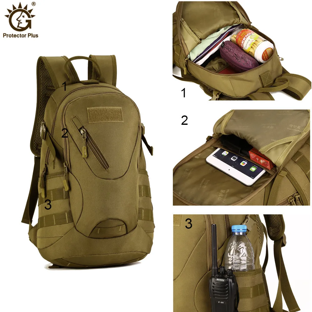  3D Outdoor Military Army Tactical Backpack 20L Waterproof Travel Backpack Rucksack Camping Hiking T