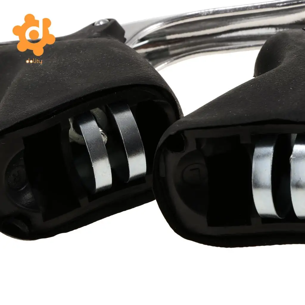 1 Pair Road Bike Drop Bar Brake Levers Bicycle Cycling Bent Brake Handles Handbrakes Fixed Gear fits for 22.2 - 23.8mm Handlebar