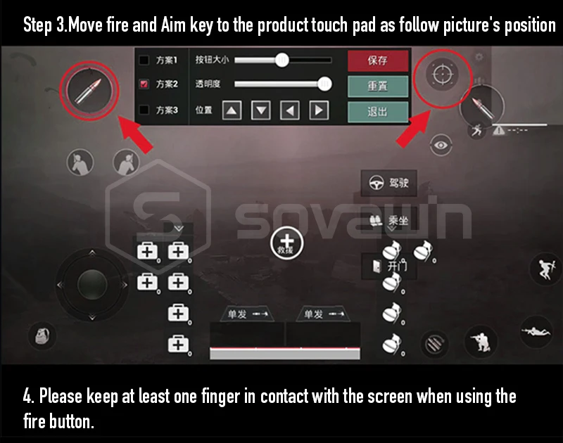 Sovawin 3 в 1 геймпад PUBG мобильный контроллер l1r1 ручки PUBG сенсорный экран мобильный Джойстик для iphone для android