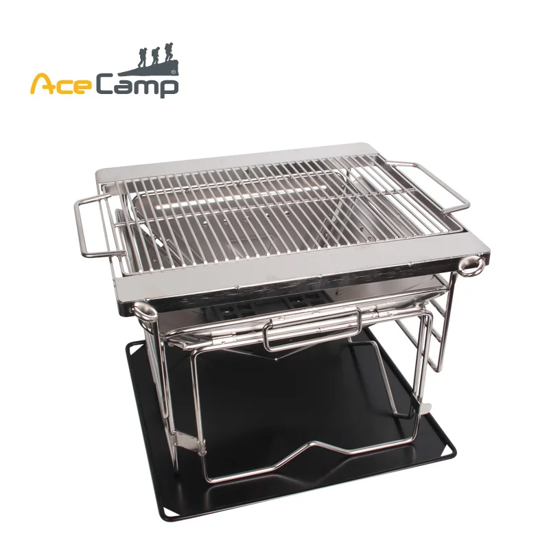 AceCamp нержавеющая сталь уголь барбекю гриль на открытом воздухе кемпинг Пикник складной Премиум мини Портативная Посуда - Цвет: 1602