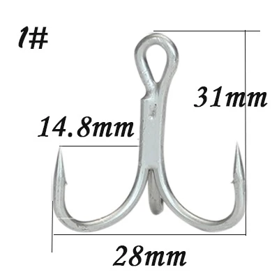 10 шт. острые четырехкратные усиленные тройные рыболовные крючки тройной Якорный крючок 4X раз сильная приманка три вилки Три коготь крюк - Цвет: as picture