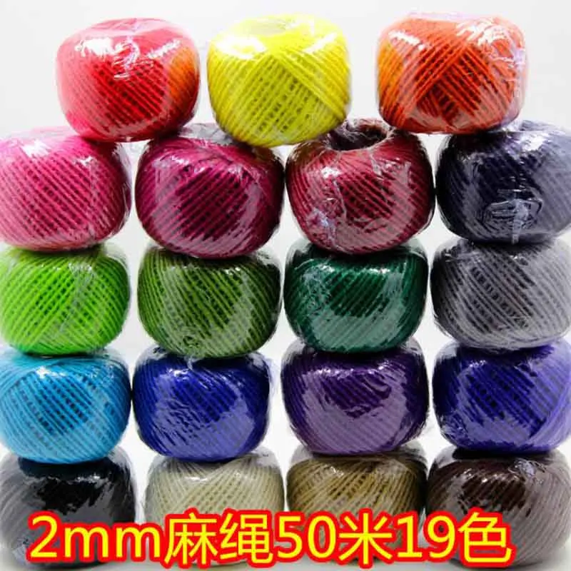 

50M/roll 2mm Natural Burlap Hessian Jute Twine Cord Hemp Rope String Fit Dream Catcher Ring Decoration DIY Jewelry Findings