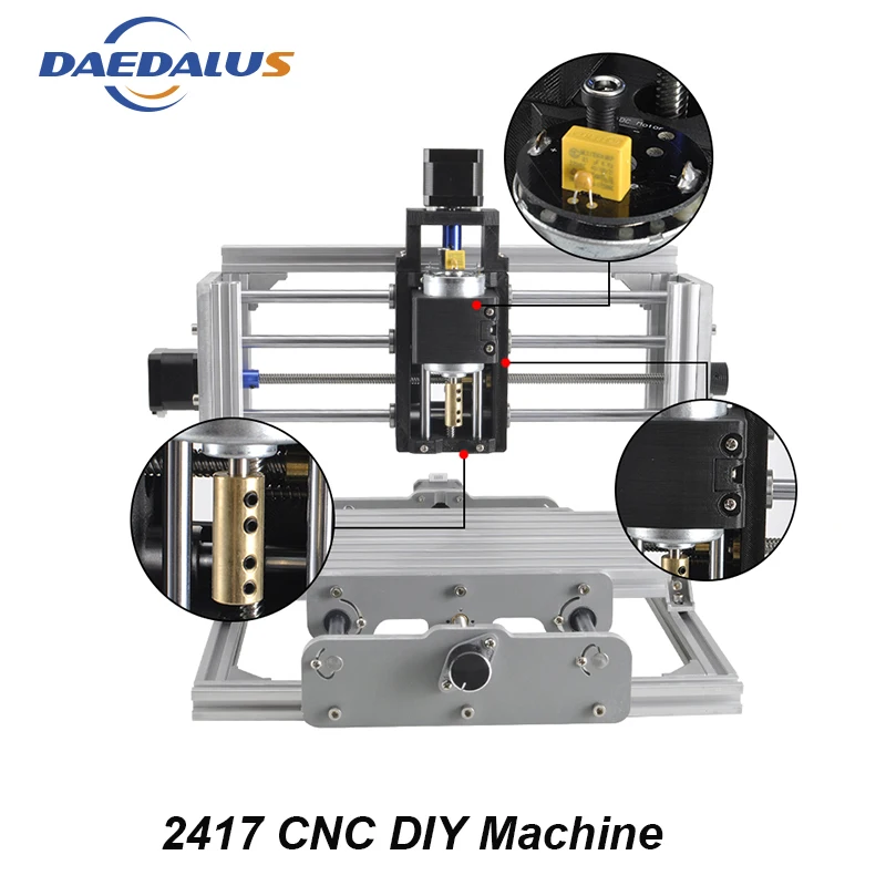 

CNC 2417 Wood Router 3 Axis PCB Milling Machine Mini DIY Engraving Metal Carving Lase Machine With Spindle For GRBL Control