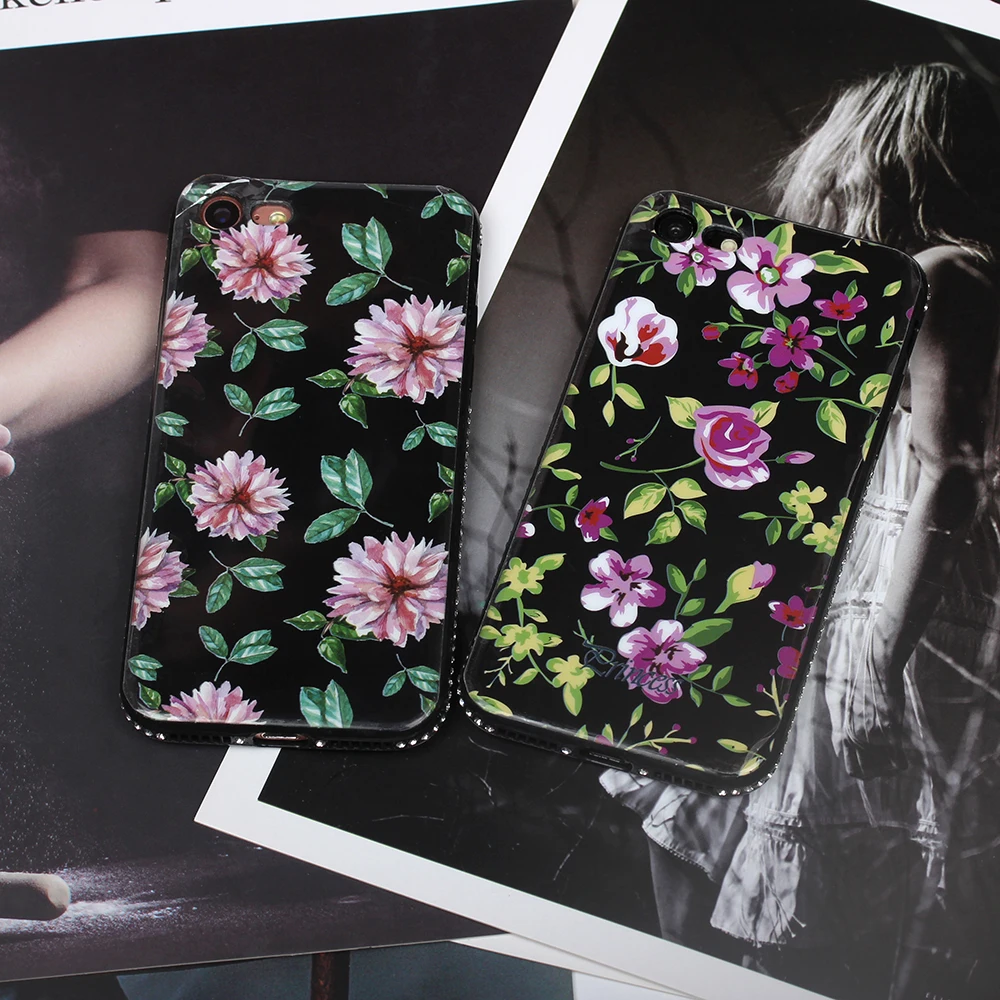 Retro Classical Red Rose Flower Phone Case For iPhone 6 6s Plus Fashion