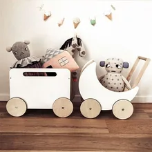 Реквизит для фотосъемки Recien Nacido INS в скандинавском стиле детская комната игрушка деревянная корзина ручной ролик кукла тележка для маленьких девочек реквизит для фотосъемки