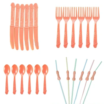 

Single Party Tableware Fork Knife Spoon Table Birthday Wedding Bachelorette Party Party Tableware