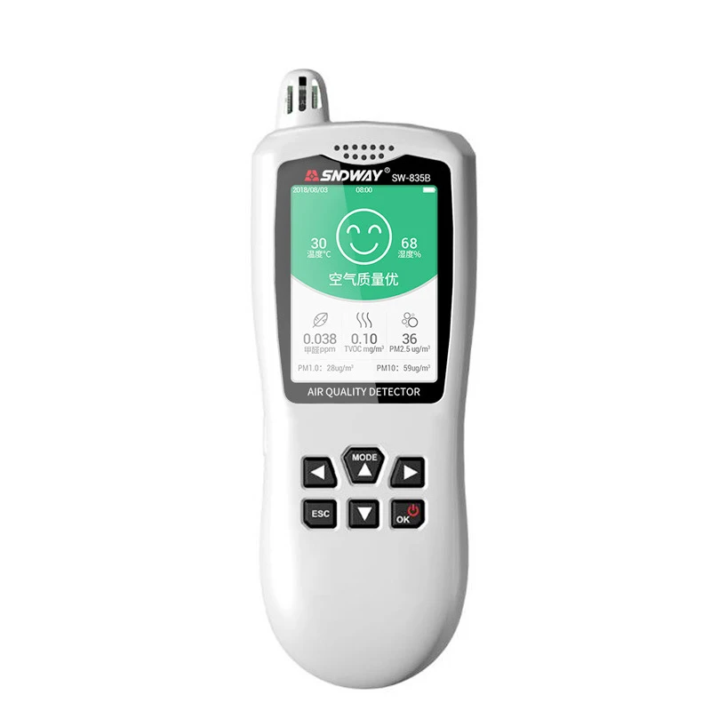

SW835B Home Air quality detector Formaldehyde TVOC temperature humidity PM2.5 PM1.0 PM10 measurement Gas Analyzer meter
