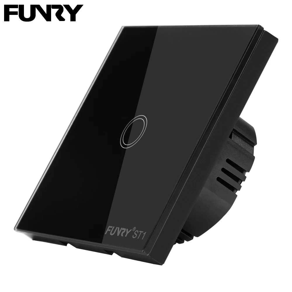Funry ST1 1 Gang Padrão DA UE Interruptor Inteligente de Controle Remoto/Touch Wall Light Touch Mudar 170-240 V superfície Do Painel de Vidro À Prova D’ Água
