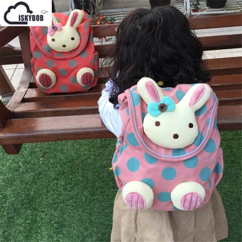 

2019 new fashion animal style school bag cute 3d rabbit plush drawstring backpack children schoolbags for girls kindergarten bag
