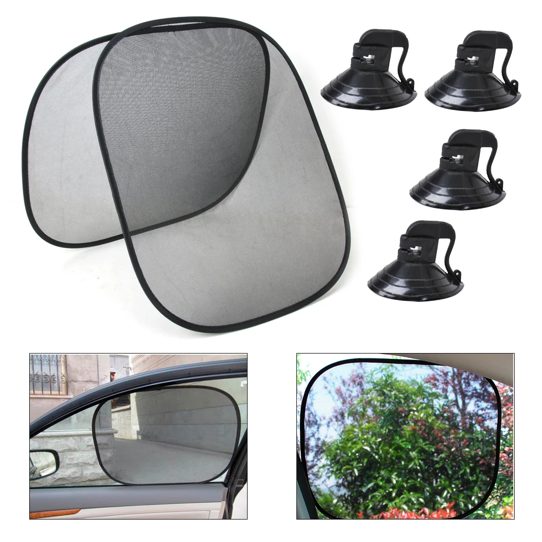 

CITALL 2pcs Black Foldable Car Side Window Sun Shade Screen Visor Shield Cover For VW Polo Audi A4 BMW F30