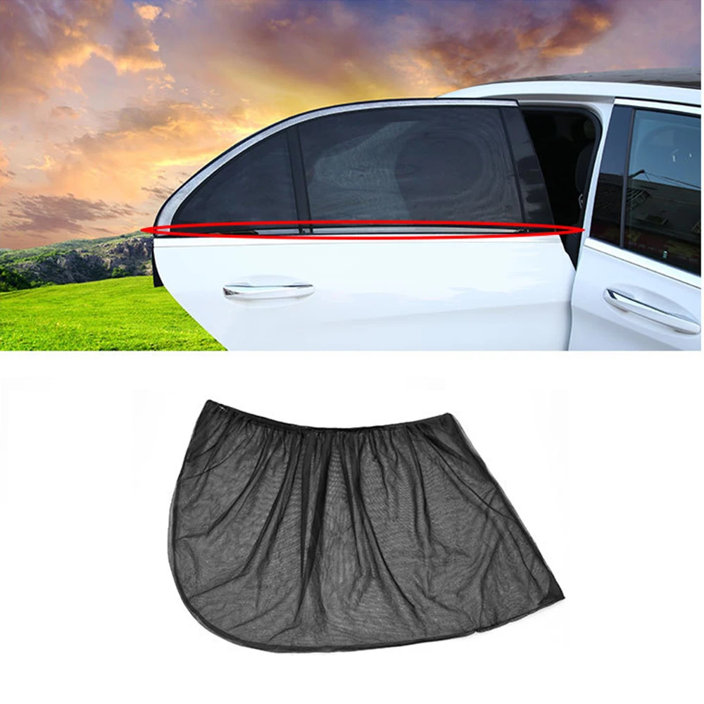 

2PCS Shield Sunshade UV Protector Anti-mosquito Curtain Car Side Front Window Sun Shade Mesh Cover 75*50cm