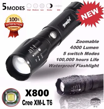 

New 2018 Fashion 5000LM G700 Tactical LED Flashlight X800 Zoom Super Bright Military Light Lamp Drop Shipping