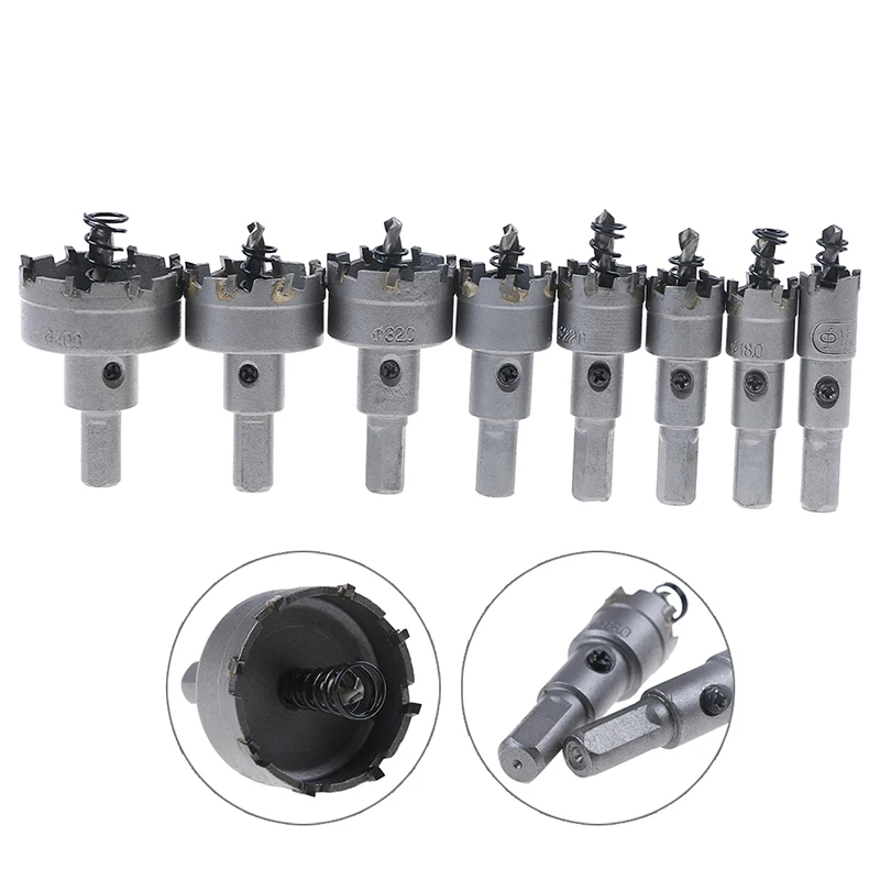 1Pc Tct Carbide Tip Hole Saw Metal Drill Bit Stainless Steel Cutter 15 To 40mm