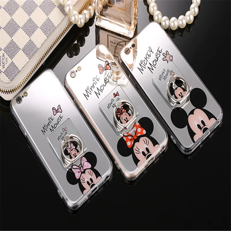

Mickey Mouse Mirror Phone Cases for iphone 5 5S 6 6S 7 8 Plus X TPU for Huawei P9 Back Cover for Samsung S8 S9 Plus Note 8 coque