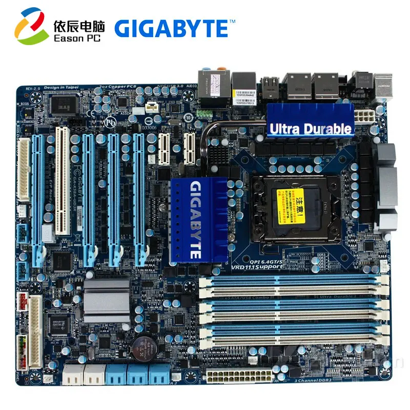 

GIGABYTE GA-X58A-UD3R desktop motherboard LGA1366 i7 DDR3 24G ATX