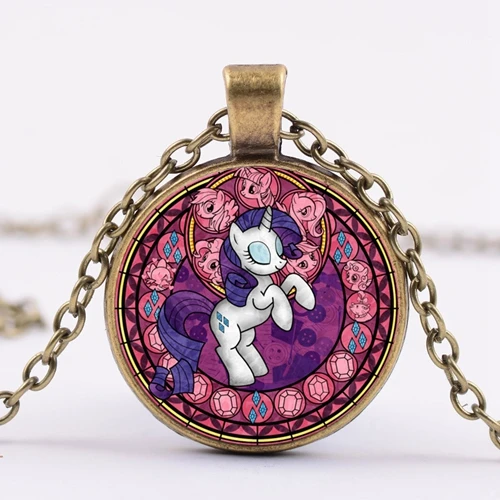 SONGDA модное ожерелье с подвеской My Little Horse Baoli Poni Милая Радужная лошадка с мультяшным принтом стеклянный кабошон подарок для маленьких девочек - Окраска металла: Style 10