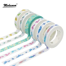 Creative Cute Feather Leaves Cherry Whale Decorative Adhesive Tape Masking Washi Tape DIY Scrapbooking School Office Supply