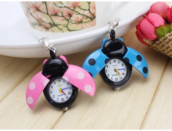 

1pcs Different Color Ladybug Necklace Quartz pocket Watch