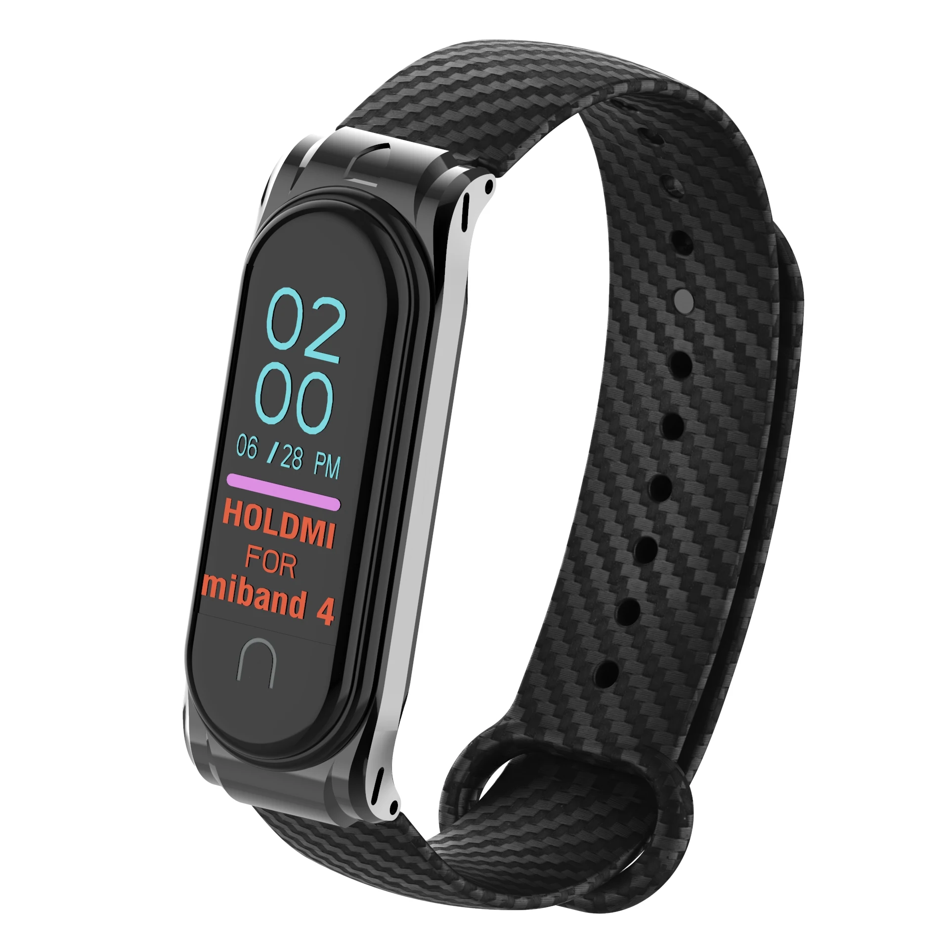 

Mi Band 4 Wrist Strap Colorful Carbon Fiber Bracelet Strap for Xiaomi Mi Band 4 Smart Bracelet Replacement Sport Metal Case Band