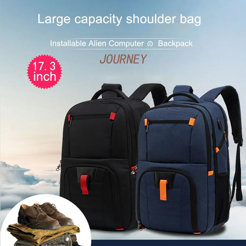 

Men Large Capacity Travel Outdoor Sport USB Port Laptop Backpack Shoulder Bag